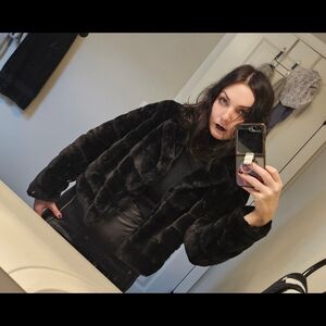 Black Faux Fur Coat